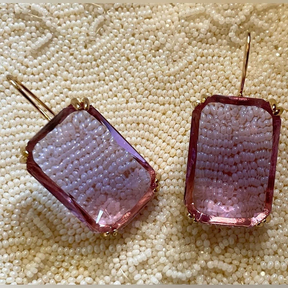 ✨Anthropologie Cecily Periwinkle Gemstone Earrings - Picture 10 of 11